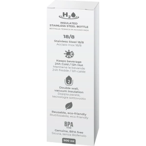 Kup Sticlă termică din oțel inoxidabil PURO H2O 500ml (Negru Mat) - PUR146BLK - {ean13} - Sklep Home Screen