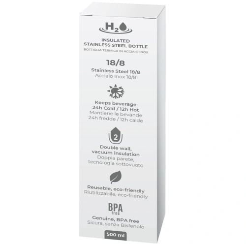 Kup Sticlă termică din oțel inoxidabil PURO H2O 500ml (Negru Mat) - PUR146BLK - {ean13} - Sklep Home Screen