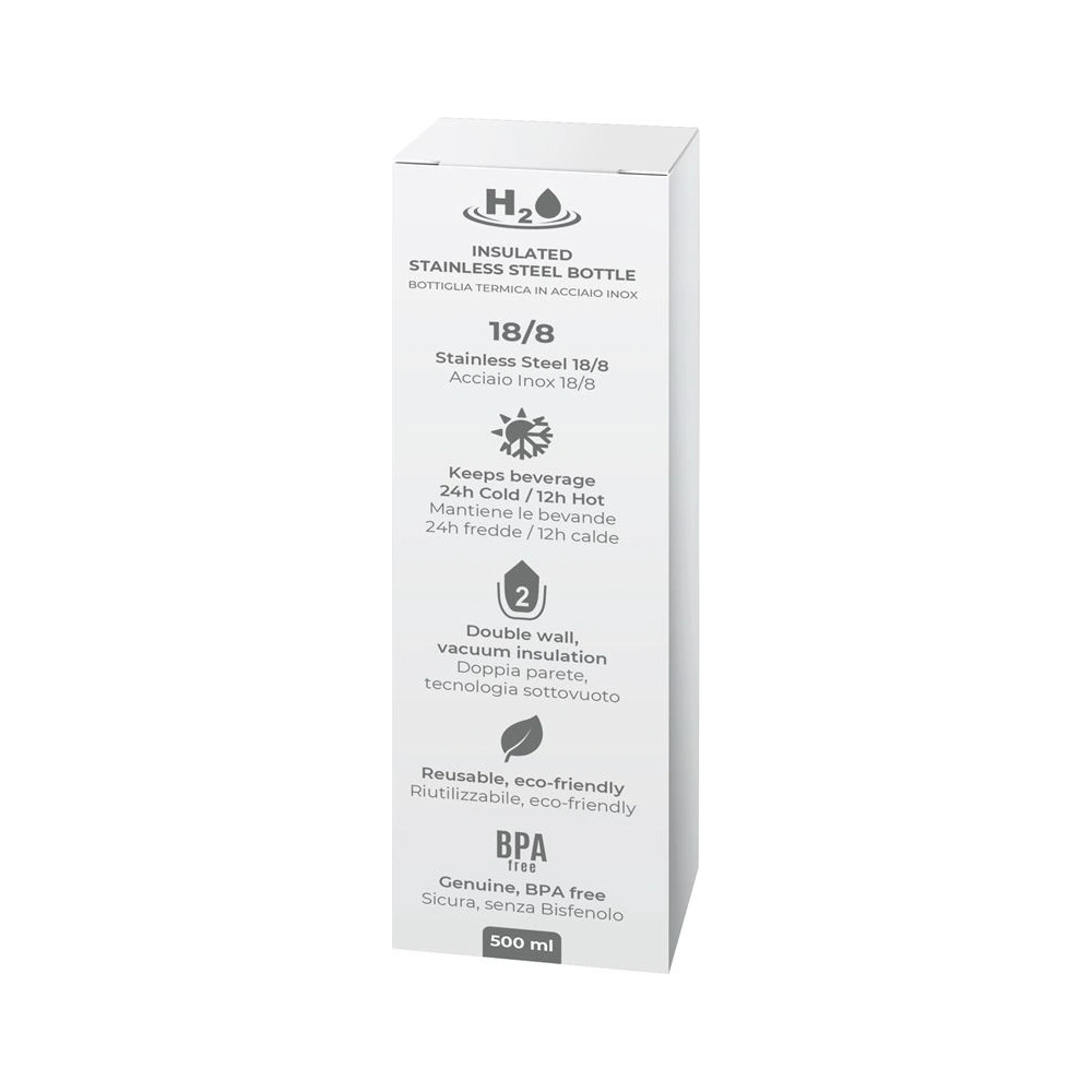 Butelka termiczna ze stali nierdzewnej PURO H2O 500ml (Matt Black)