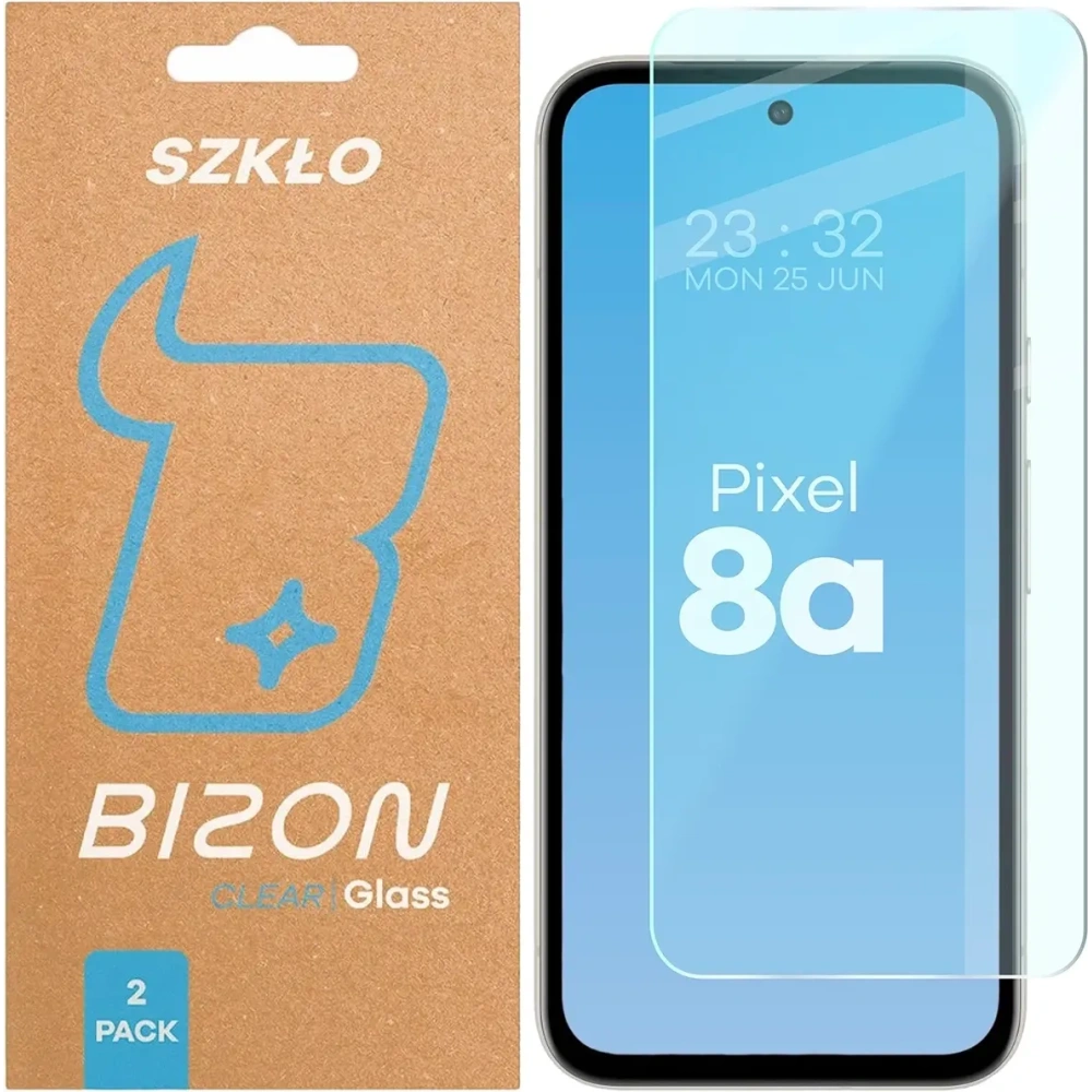 Szkło hartowane Bizon Glass Clear Duo do Google Pixel 8a [2 PACK]