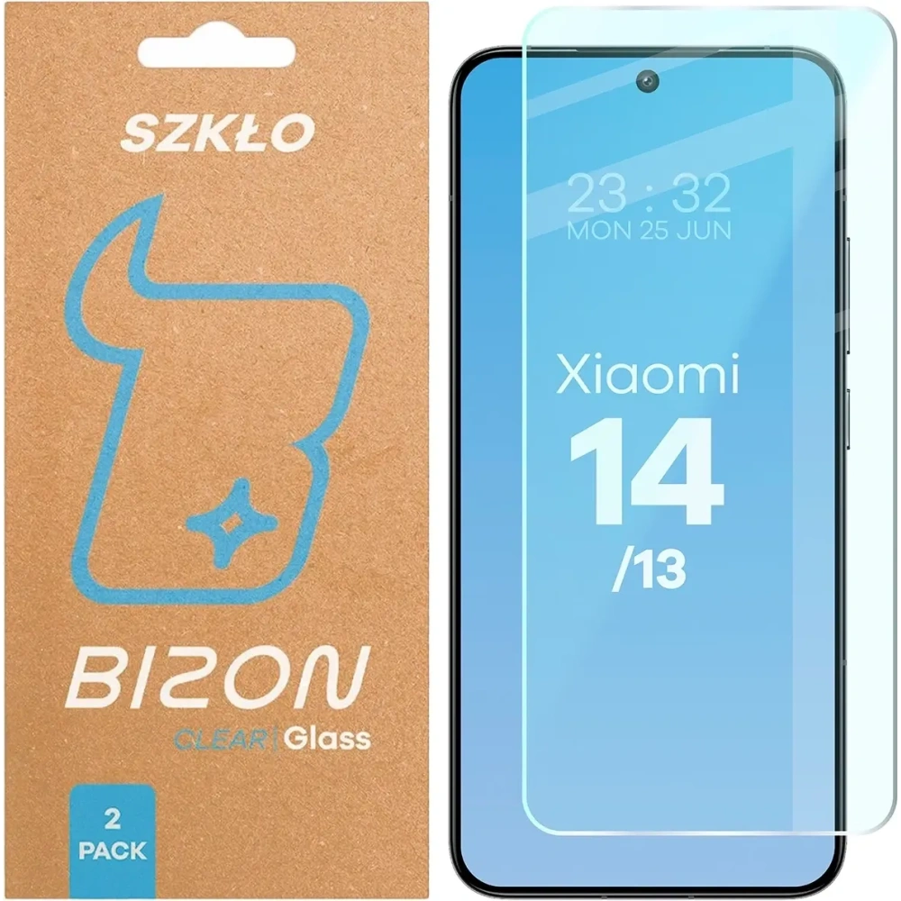 Szkło hartowane Bizon Glass Clear Duo do Xiaomi 14 / 13 [2 PACK]