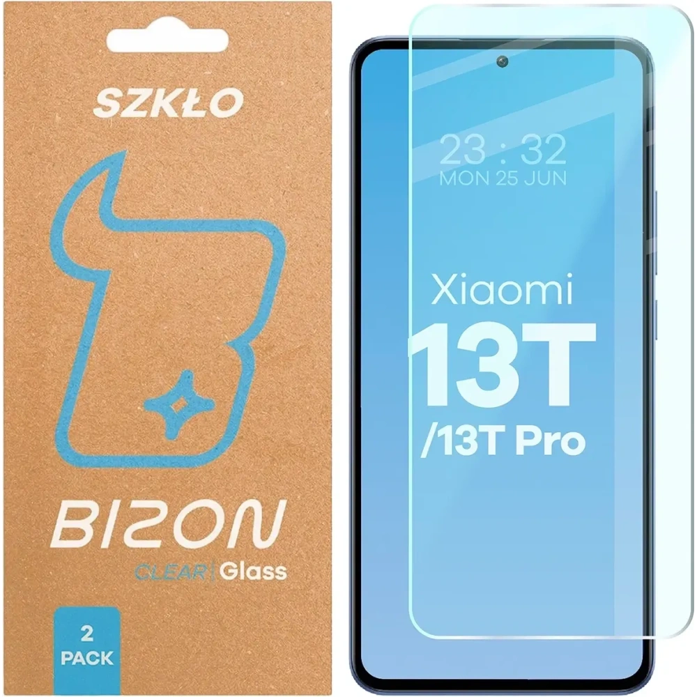 Szkło hartowane Bizon Glass Clear Duo do Xiaomi 13T Pro / 13T [2 PACK]