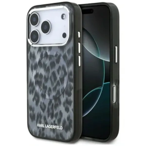 Etui Karl Lagerfeld IML Leopard Pattern MagSafe do Apple iPhone 17 Pro czarny