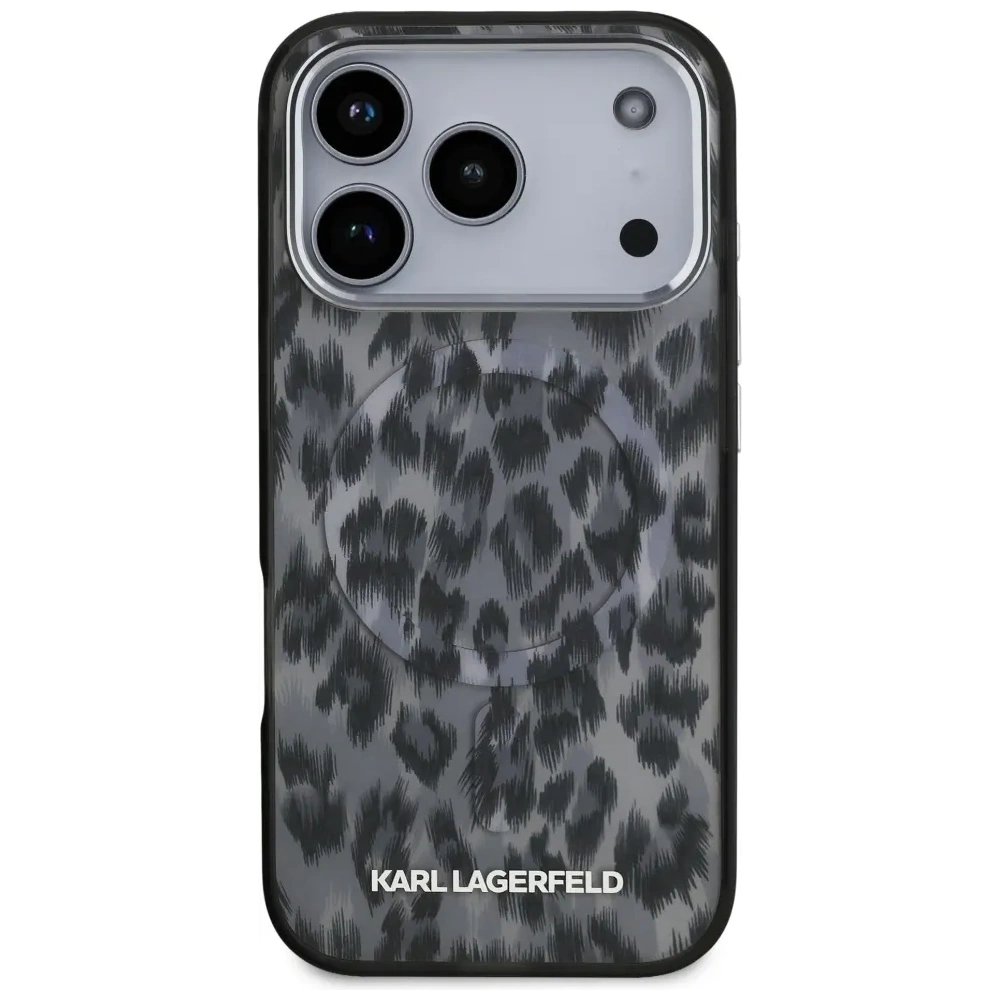 Etui Karl Lagerfeld IML Leopard Pattern MagSafe do Apple iPhone 17 Pro czarny
