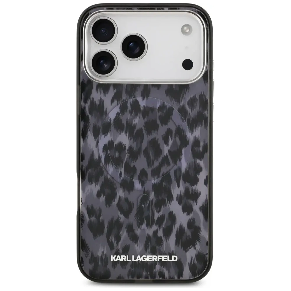 Etui Karl Lagerfeld IML Leopard Pattern MagSafe do Apple iPhone 17 Pro Max czarny