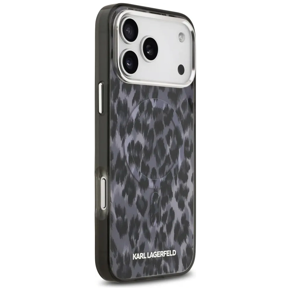 Etui Karl Lagerfeld IML Leopard Pattern MagSafe do Apple iPhone 17 Pro Max czarny