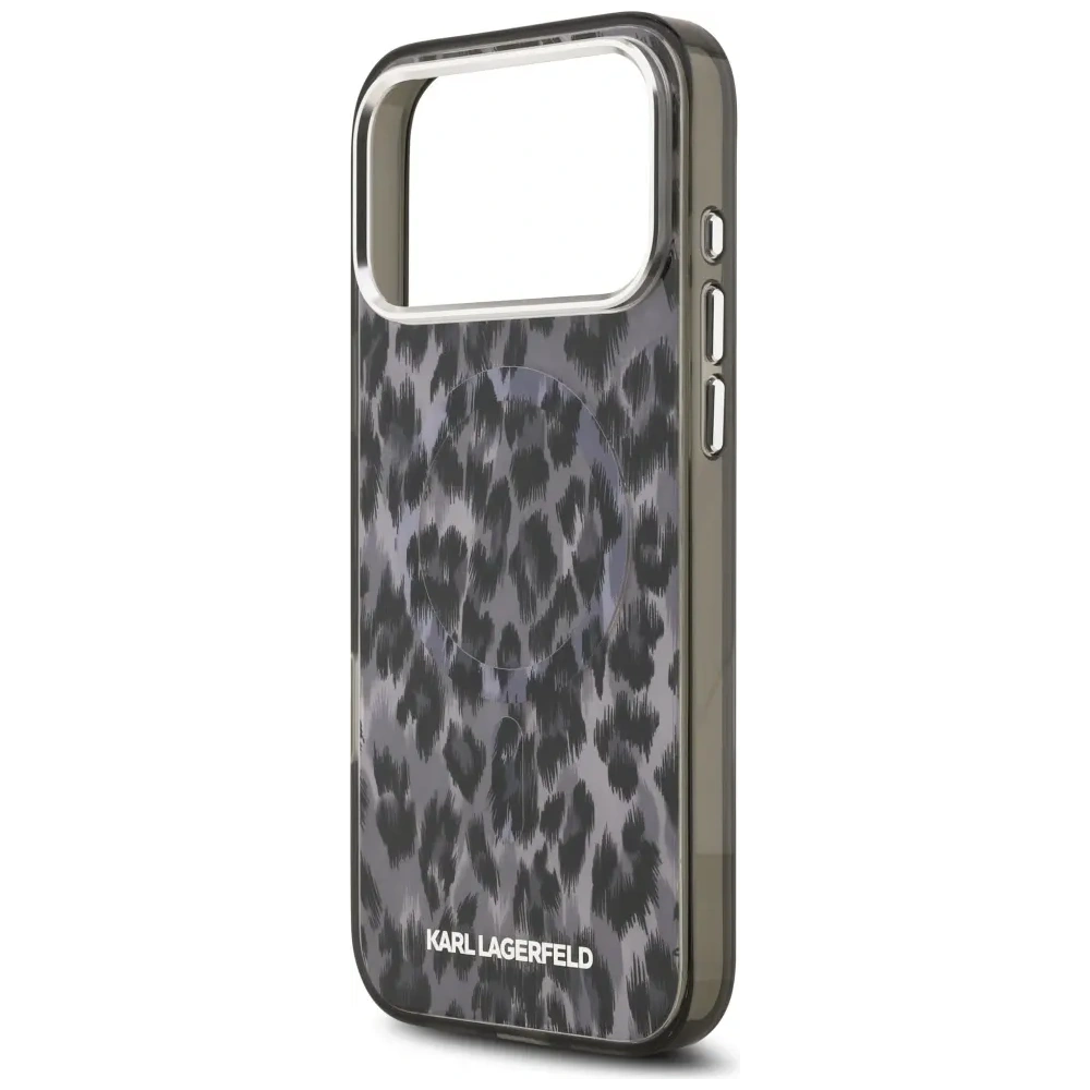 Etui Karl Lagerfeld IML Leopard Pattern MagSafe do Apple iPhone 17 Pro Max czarny