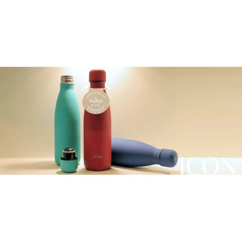 Buy PURO ICON Thermal Stainless Steel Water Bottle 500ml (Living Coral) (Silicon Coating) - PUR150LIVCOR - {ean13} - Home Screen Store Europe