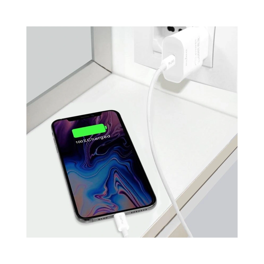 Ładowarka sieciowa Puro Fast Charger Power Delivery Mini Travel Charger USB-C, 18 W (biały)