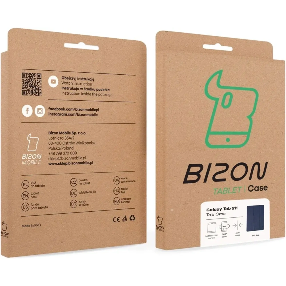 Etui z klapką Bizon Case Tab Croc do Samsung Galaxy Tab S11 granatowe
