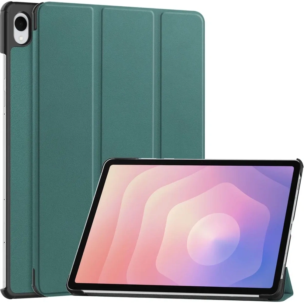 Etui z klapką Bizon Case Tab Croc do Samsung Galaxy Tab S11 ciemnozielone