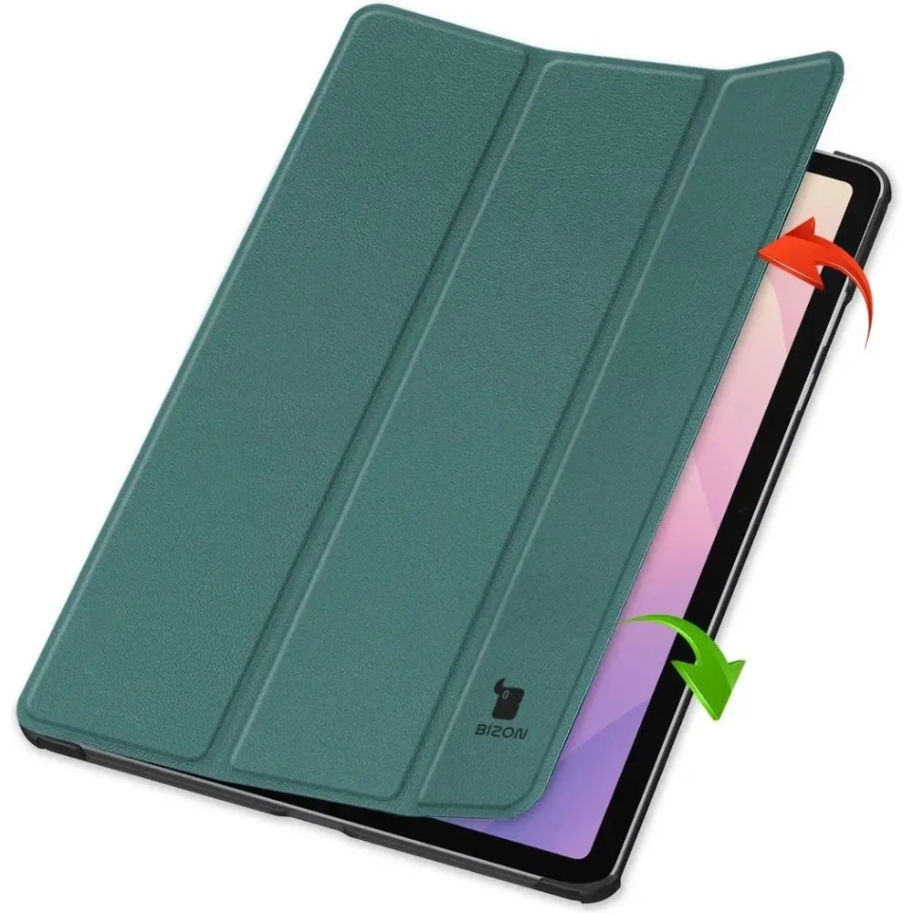 Etui z klapką Bizon Case Tab Croc do Samsung Galaxy Tab S11 ciemnozielone
