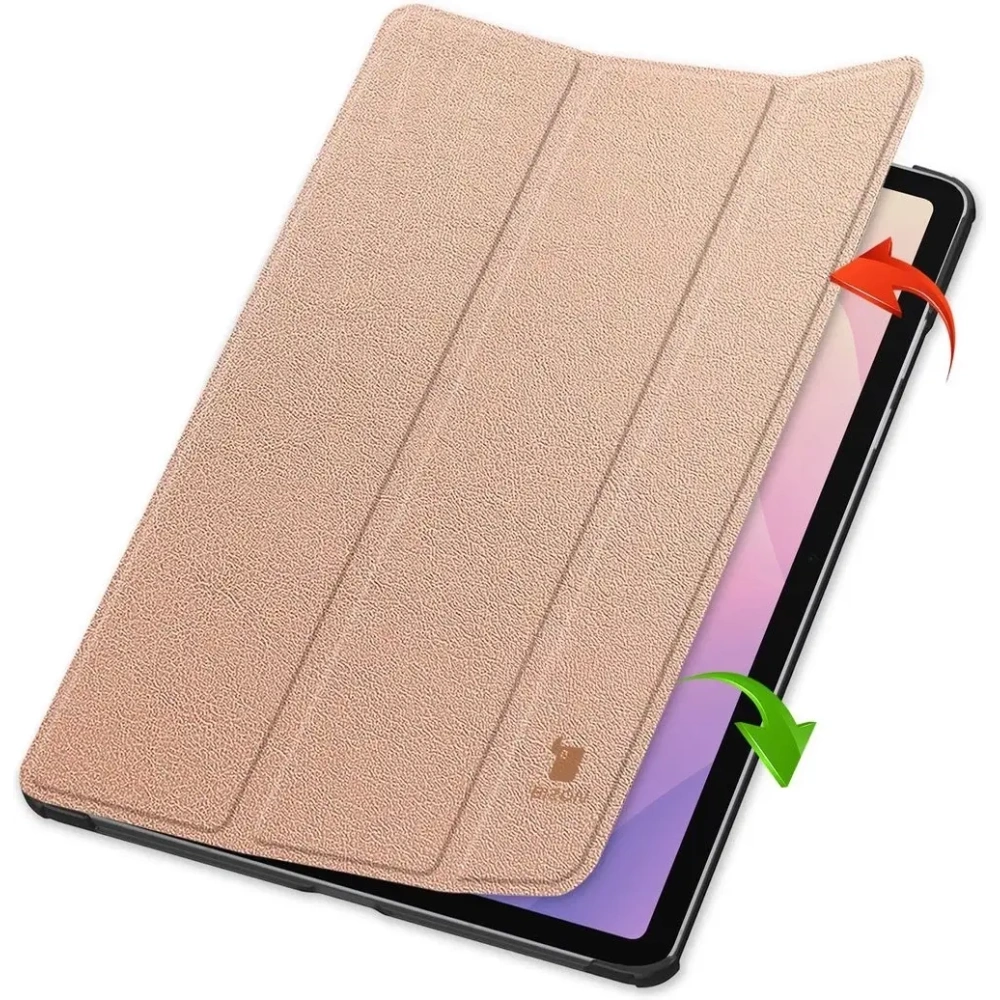 Etui z klapką Bizon Case Tab Croc do Samsung Galaxy Tab S11 różowozłote