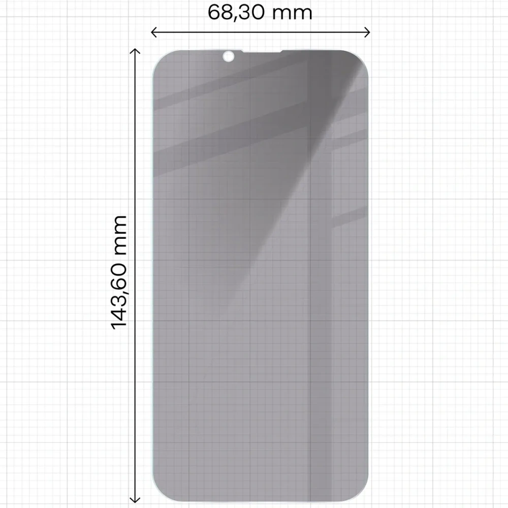 Prywatyzujące szkło hartowane Bizon Glass Clear Shadow do Apple iPhone 16e / 14 / 13 Pro / 13 przyciemniane [2 PACK]