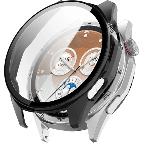 Etui ze szkłem do zegarka Bizon Case+Glass Watch do Huawei Watch GT6 46mm czarne