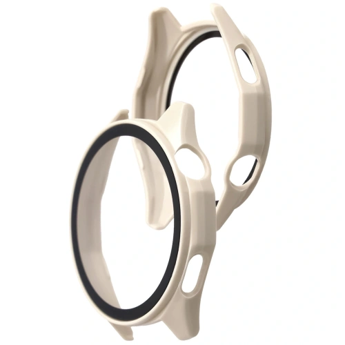 Etui ze szkłem do zegarka Bizon Case+Glass Watch do Huawei Watch GT6 46mm beżowe