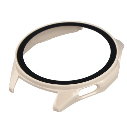 Etui ze szkłem do zegarka Bizon Case+Glass Watch do Huawei Watch GT6 46mm beżowe