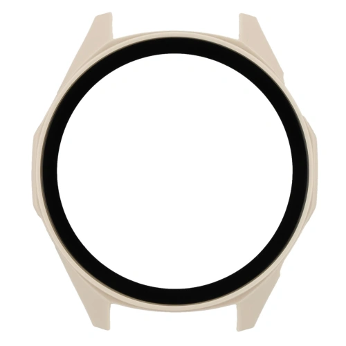 Etui ze szkłem do zegarka Bizon Case+Glass Watch do Huawei Watch GT6 46mm beżowe