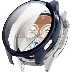 Etui ze szkłem do zegarka Bizon Case+Glass Watch do Huawei Watch GT6 46mm niebieskie