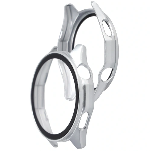 Etui ze szkłem do zegarka Bizon Case+Glass Watch do Huawei Watch GT6 46mm matowe srebrne