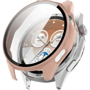 Etui ze szkłem do zegarka Bizon Case+Glass Watch do Huawei Watch GT6 46mm różowe