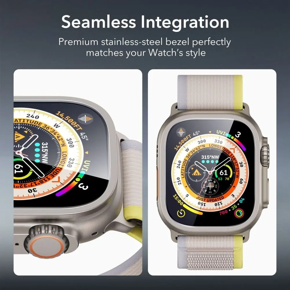 Szkło hartowane ESR Armorite Tempered Glass do Apple Watch Ultra 1 / 2 / 3 49mm Titanium [2 PACK]