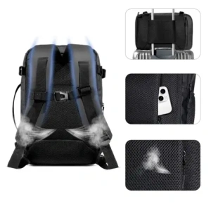 Plecak Tech-Protect Defender S50 Ryanair & Wizzair Travel Laptop Cabin Backpack 20L 40x20x25 Black