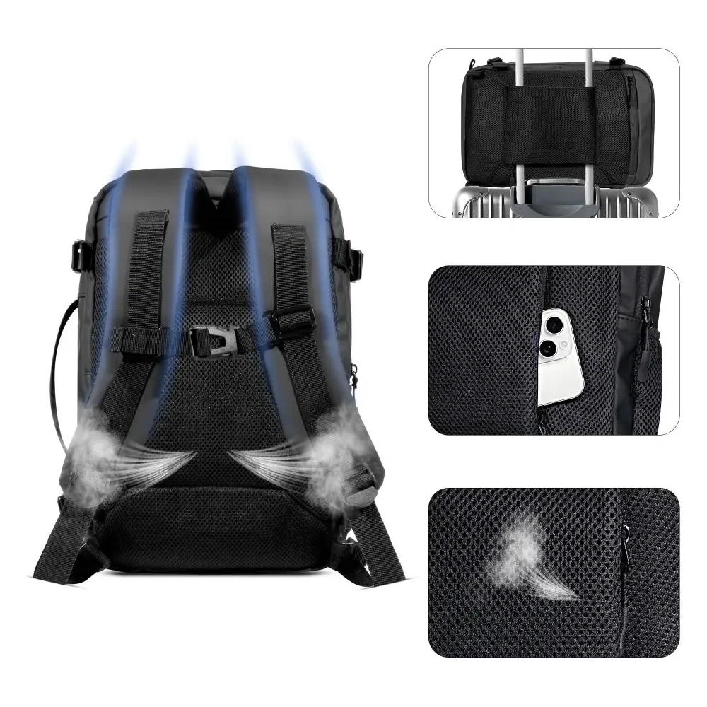 Plecak Tech-Protect Defender S50 Ryanair & Wizzair Travel Laptop Cabin Backpack 20L 40x20x25 Black