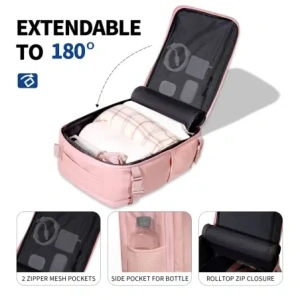 Plecak Tech-Protect Defender S50 Ryanair & Wizzair Travel Laptop Cabin Backpack 20L 40x20x25 Dusty Pink