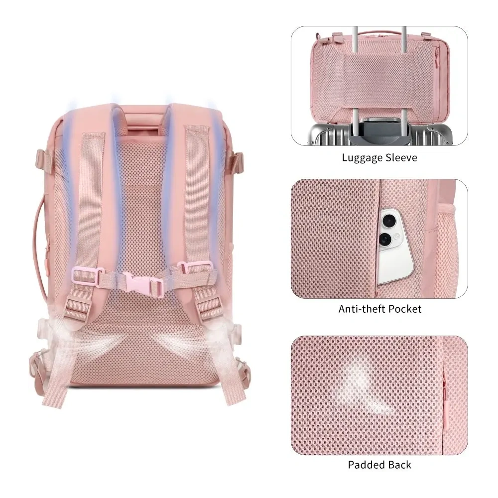 Plecak Tech-Protect Defender S50 Ryanair & Wizzair Travel Laptop Cabin Backpack 20L 40x20x25 Dusty Pink