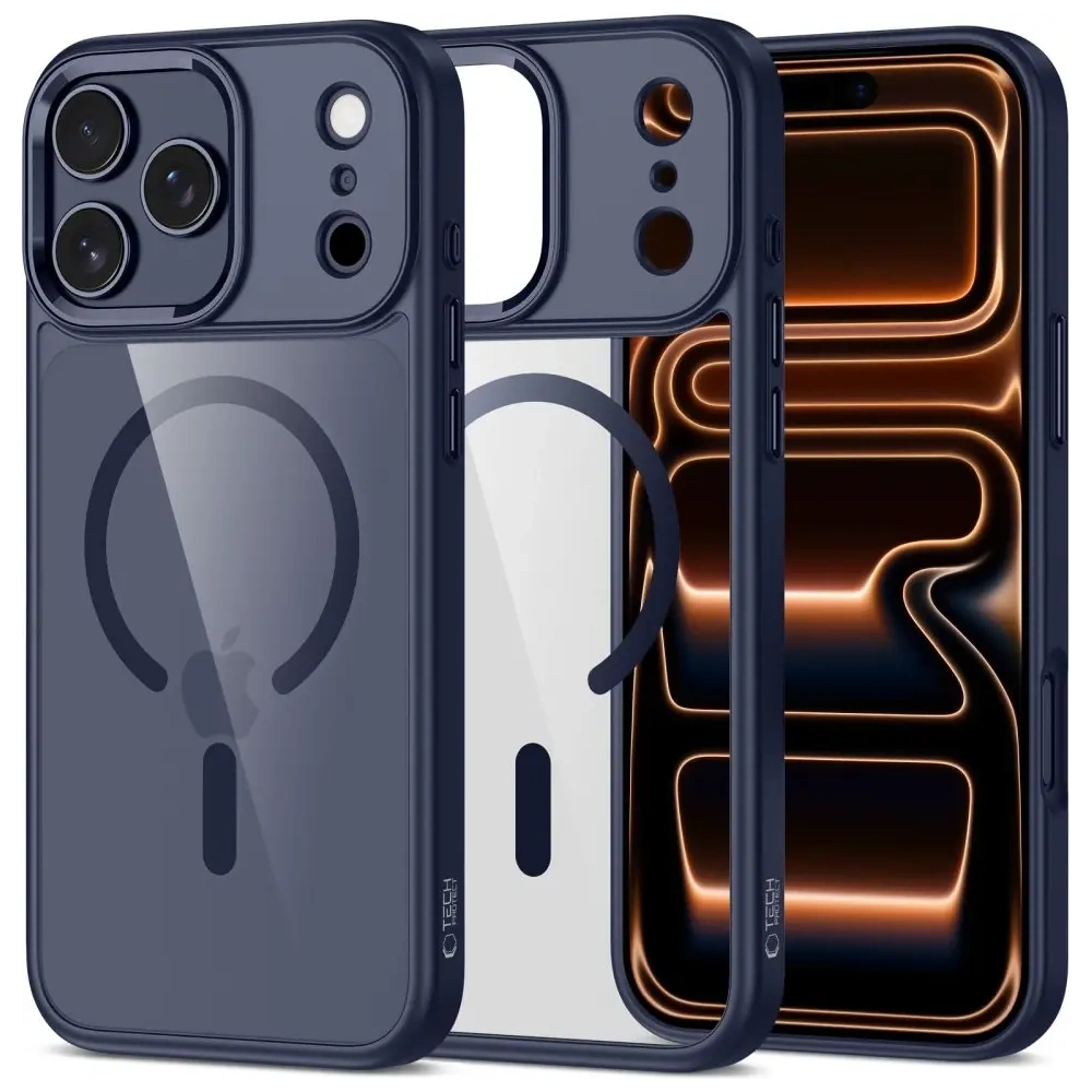 Etui Tech-Protect MagMat MagSafe do Apple iPhone 17 Pro Deep Blue/clear