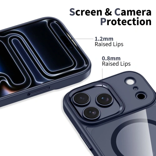 Etui Tech-Protect MagMat MagSafe do Apple iPhone 17 Pro Deep Blue/clear