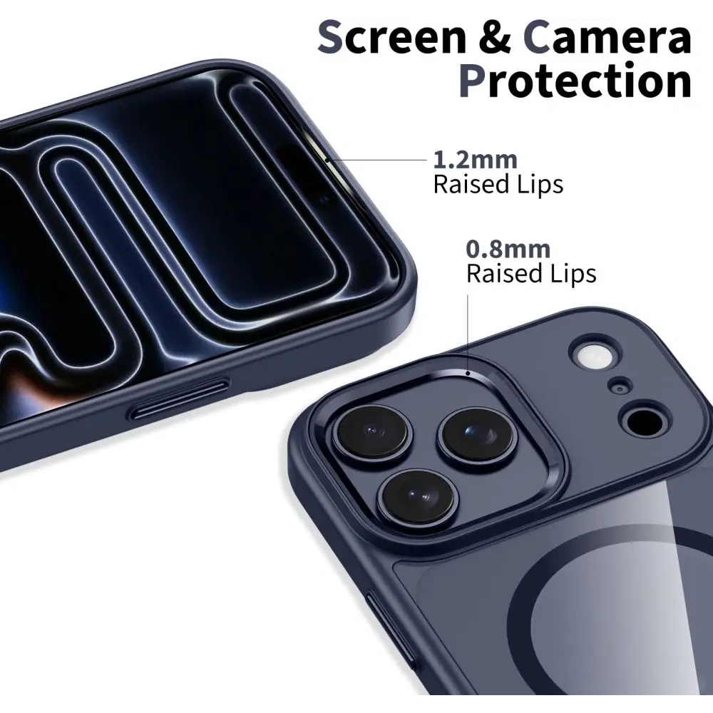 Etui Tech-Protect MagMat MagSafe do Apple iPhone 17 Pro Deep Blue/clear