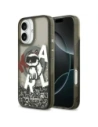 Etui Karl Lagerfeld Liquid Glitter Choupette Logo MagSafe do Apple iPhone 17 czarny
