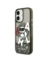 Etui Karl Lagerfeld Liquid Glitter Choupette Logo MagSafe do Apple iPhone 17 czarny