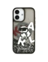 Etui Karl Lagerfeld Liquid Glitter Choupette Logo MagSafe do Apple iPhone 17 czarny