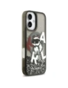 Etui Karl Lagerfeld Liquid Glitter Choupette Logo MagSafe do Apple iPhone 17 czarny