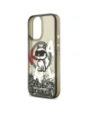 Etui Karl Lagerfeld Liquid Glitter Choupette Logo MagSafe do Apple iPhone 17 czarny