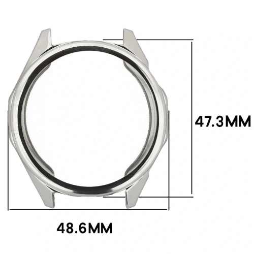 Etui z osłoną ekranu Bizon Case Watch Felipe do Huawei Watch GT6 46mm srebrne