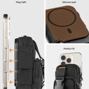 Organizer mangetyczny Spigen Snap Zip MagSafe Pouch Black