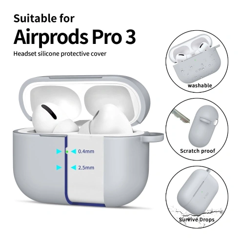 Etui Tech-Protect Silicone Hook do Apple AirPods Pro 3 Crayon Grey