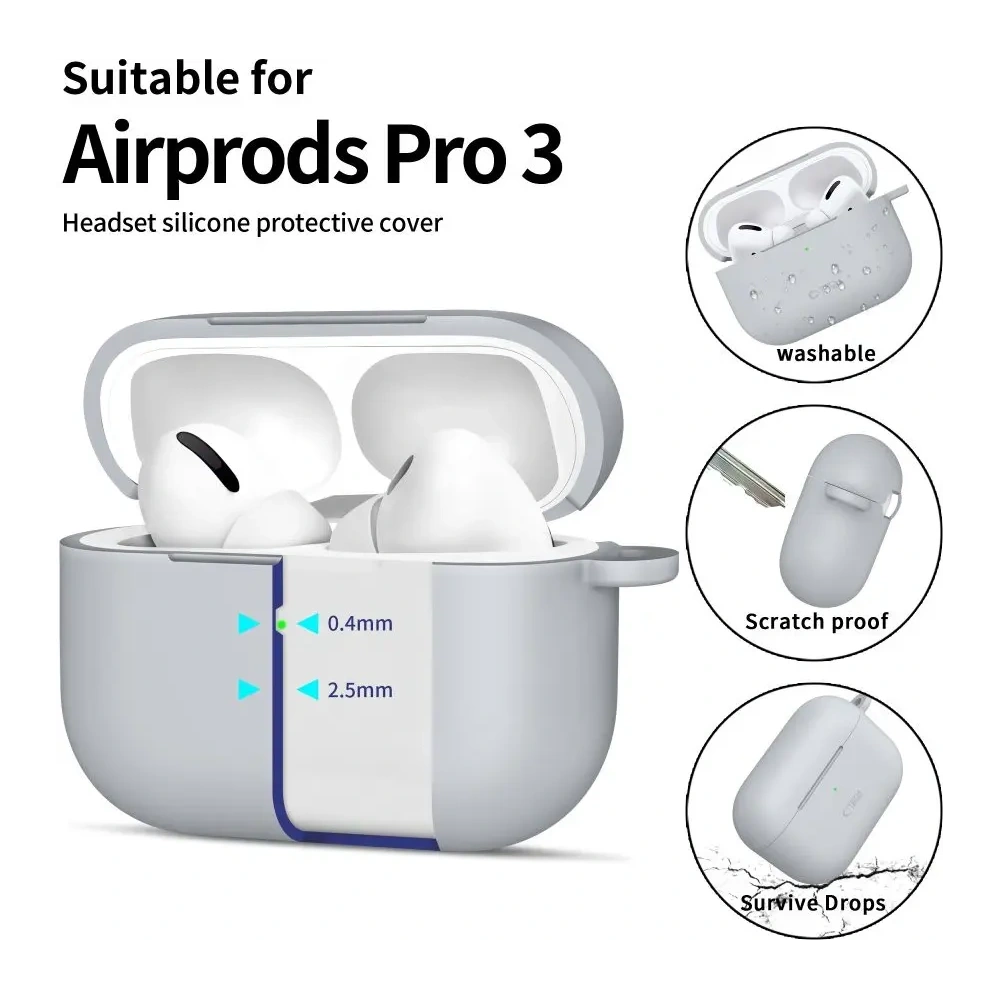 Etui Tech-Protect Silicone Hook do Apple AirPods Pro 3 Crayon Grey