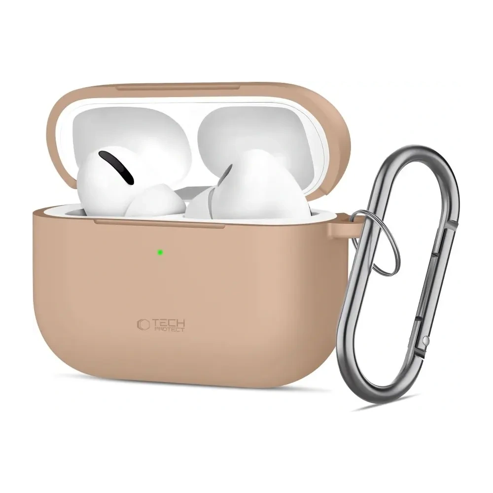 Etui Tech-Protect Silicone Hook do Apple AirPods Pro 3 Caffe Latte