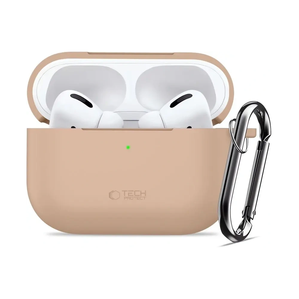 Etui Tech-Protect Silicone Hook do Apple AirPods Pro 3 Caffe Latte