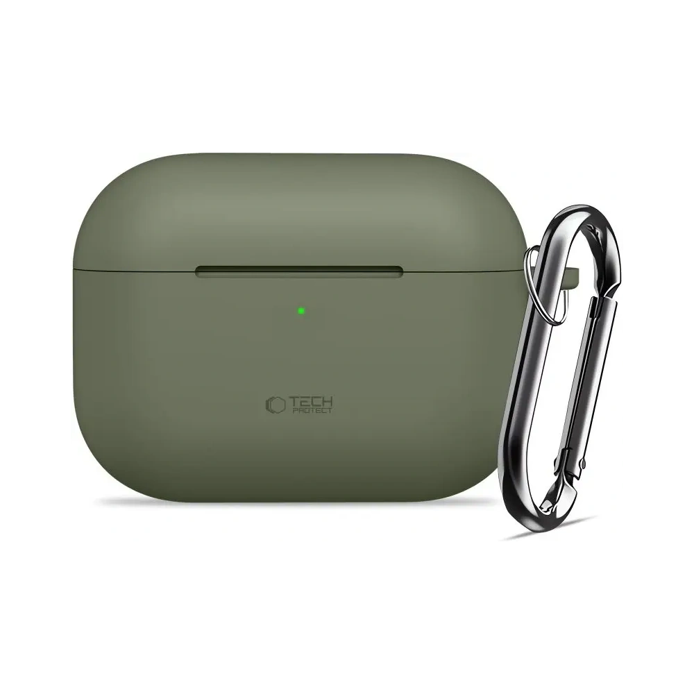 Etui Tech-Protect Silicone Hook do Apple AirPods Pro 3 Olive Green