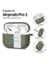 Etui Tech-Protect Silicone Hook do Apple AirPods Pro 3 Olive Green