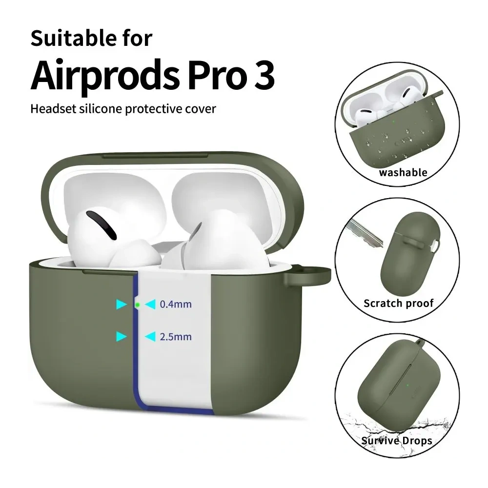Etui Tech-Protect Silicone Hook do Apple AirPods Pro 3 Olive Green