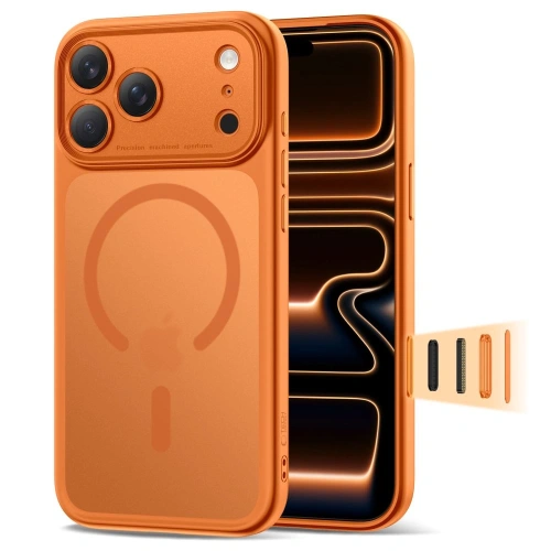 Etui Tech-Protect Magpeak MagSafe CC do Apple iPhone 17 Pro Matte Cosmic Orange