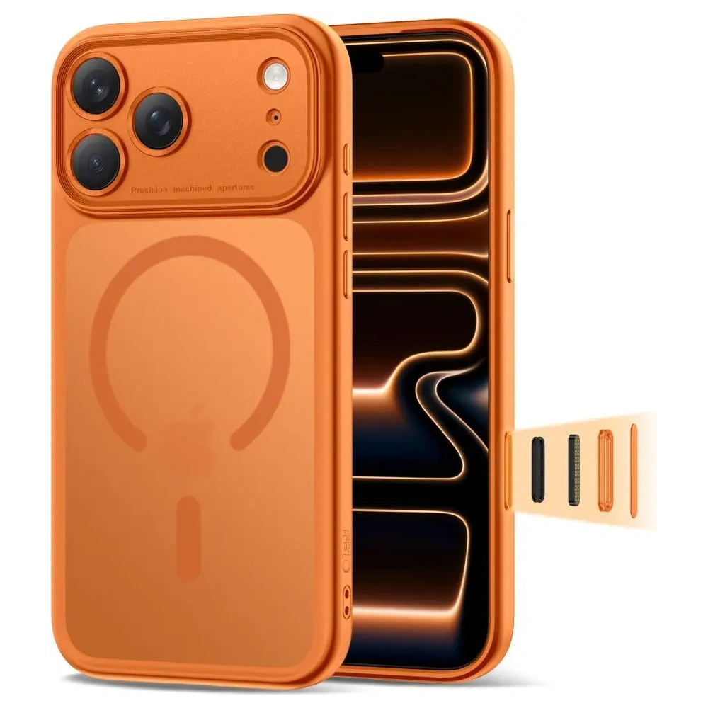 Etui Tech-Protect Magpeak MagSafe CC do Apple iPhone 17 Pro Matte Cosmic Orange