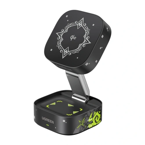 Ładowarka indukcyjna UGREEN W702 Qi2 2w1 Genshin Impact Series do do Apple iPhone AirPods 25W + kabel USB-C 1m